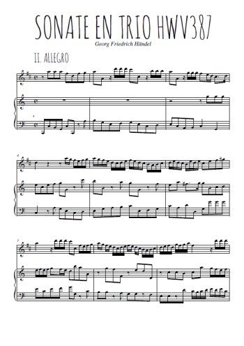 Téléchargez la partition de Sonate en trio Hwv387, 2. Allegro